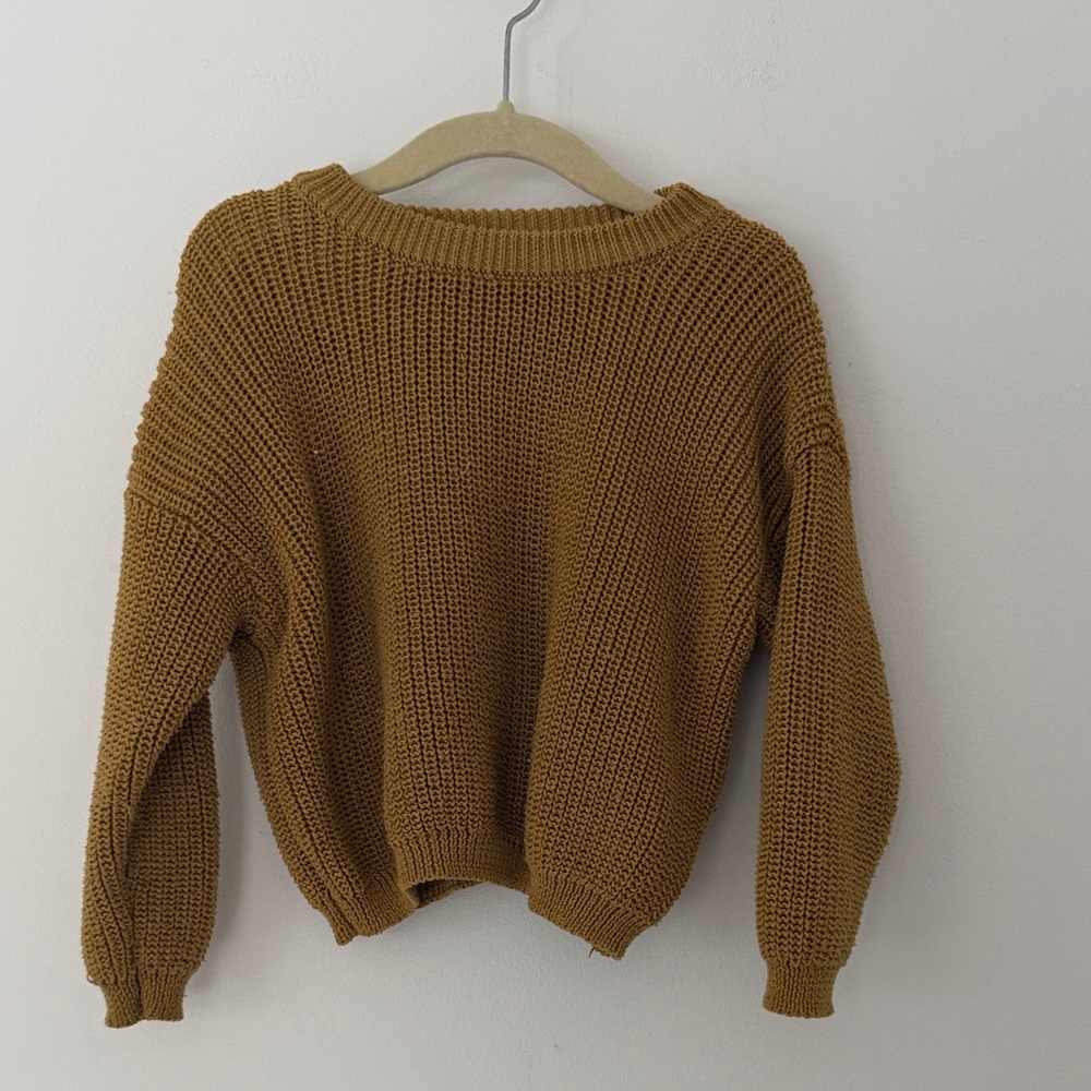Kids Basic Cozy Mustard Sweater Knit Cotton Great Cut Size 18-24 months